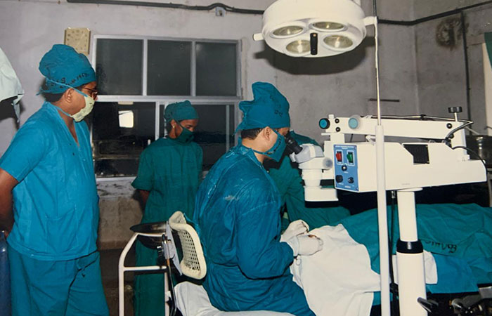the first person to develop an exclusive Eye Operation Theatre (OT) at the Government Hospital (GH) in Udupi.