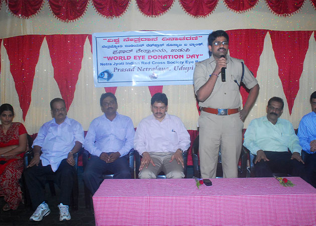 Dr. Ravi Kumar, Superintendent of Police Udupi inaugurated World Eye Donation Day function in 2012 at Prasad Netralaya Udupi