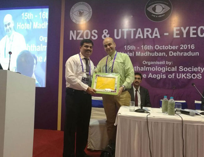 Guest speaker at the North Zone Ophthalmological Society Conference, 2016 in Dehradun