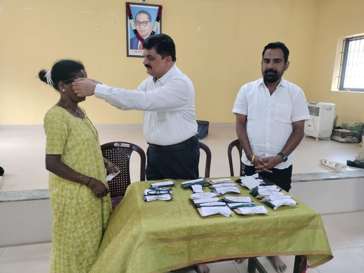 Eye camp conducted at ambekar bhavaba kinnimulki udupi